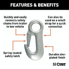 CURT 81360 Snap Hook with 5/8 Eye (3,500 lbs.)