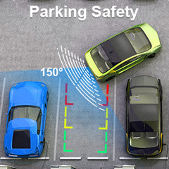 AMTIFO Backup Camera Mirror HD 1080P - Plug and Play Easy Set up Color Night Vision Rear View Mirror with License Plate Camera for Car Truck SUV Waterproof DIY Guide Lines A1