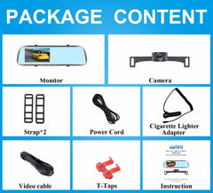 AMTIFO Backup Camera Mirror HD 1080P - Plug and Play Easy Set up Color Night Vision Rear View Mirror with License Plate Camera for Car Truck SUV Waterproof DIY Guide Lines A1