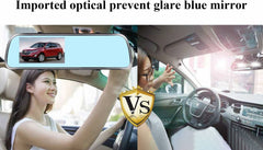 AMTIFO Backup Camera Mirror HD 1080P - Plug and Play Easy Set up Color Night Vision Rear View Mirror with License Plate Camera for Car Truck SUV Waterproof DIY Guide Lines A1