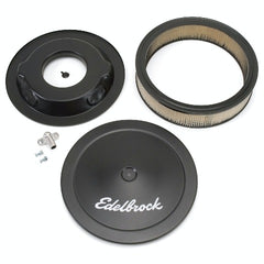 Edelbrock 1223 Pro-Flo Black 14 Round Air Cleaner with 3 Paper Element (Deep Flange)