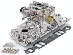 Edelbrock 2004 MANIFOLD and CARB KIT, SBC 57-86 AIR GAP RPM NATURAL FINISH