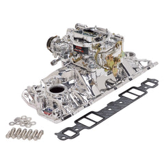 Edelbrock Single-Quad Manifold and carb Kit for 1957-86 Small-Block Chevy PN. 20214
