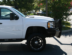 Fab Fours Black Steel Front Ranch Bumper, Full Grill Guard, 2-Stage Black Powder Coat CH08-S2060-1