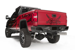 Fab Fours Vengeance Rear Bumper, Sensor Compatible, 2-Stage Black Powder Coat CH15-E3051-1