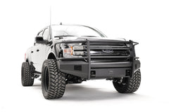 Fab Fours Elite Front Bumper, Full Grill Guard, 2-Stage Black Powder Coat FF18-R4560-1
