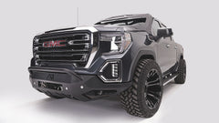 Fab Fours Vengeance Front Bumper, Pre-Runner Guard, Sensor Compatible, Bare Steel GS19-D6052-B
