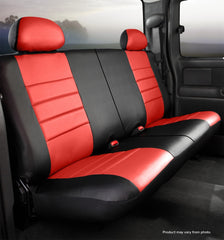 FIA LeatherLite Custom Seat Cover, Rear 50/50 Split Seat, Black/Red SL65-13RED