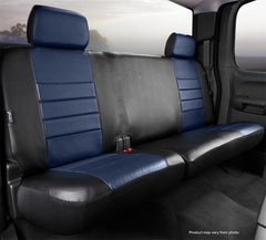 FIA LeatherLite Custom Seat Cover, Rear 60/40 Split Cushion, Black/Blue SL65-30BLUE
