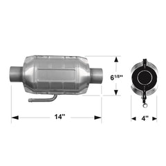 Flowmaster Catalytic Converters 2200124 Catalytic Converter-Universal-220 Series-2.25 in. Inlet/Outlet-49 State