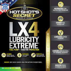 Hot Shots Secret LX4 LUBRICITY EXTREME Fuel Additive - 16 OZ SQUEEZE LX416ZSP