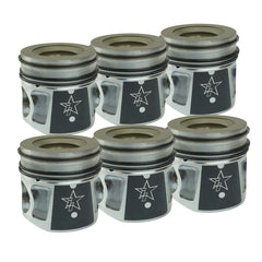 Industrial Injection 2019-2024 6.7L Cummins 24V ISB Standard Bore Flycut, Coated & Chamfered X-Series Pistons 24S111