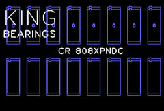 King Engine Bearings Inc CR 808XPNDC 001 CONNECTING ROD BEARING SET For CHEVROLET BBC 369-502 GEN IV, V, VI