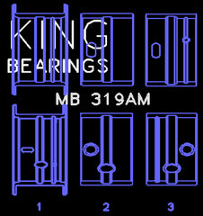 King Engine Bearings Inc MB 319AM MAIN BEARING SET For JEEP WILLYS