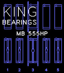 King Engine Bearings Inc MB 555HP 010 MAIN BEARING SET For CHRYSLER 350, 361, 383, 403