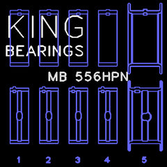 King Engine Bearings Inc MB 556HPN 010 MAIN BEARING SET For CHEVROLET 396-502 GEN IV, V, VI