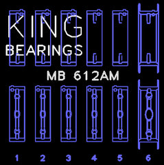 King Engine Bearings Inc MB 612AM0.25 MAIN BEARING SET For VOLVO 520, B5252, B5254F/T, B5234F/T