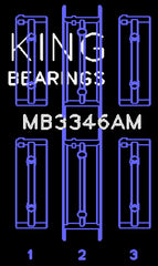 King Engine Bearings Inc MB3346AM MAIN BEARING SET For SUBARU 1800CC 1980 ON