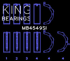 King Engine Bearings Inc MB4549SI0.25 MAIN BEARING SET For FORD ECOBOOST 3.5L V6