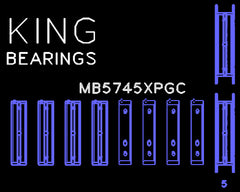 King Engine Bearings Inc MB5745XPGC.026 MAIN BEARING SET For SUBARU FA20, TOYOTA 4U-GSE