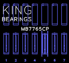 King Engine Bearings Inc MB7765CP 010 MAIN BEARING SET For GMC 4.2 VORTEC L6