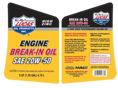DISCONTINUED - Lucas OIL SAE 20W-50 Break-in Oil 10635