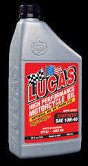 Lucas OIL Synthetic SAE 10w-40 w/Moly Motorcycle Oil JASO MB 10777