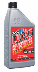 Lucas OIL Synthetic SAE 10w-40 w/Moly Motorcycle Oil JASO MB 10777