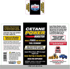 Lucas Oil Cetane Power Booster Diesel Fuel Supplement 16 oz. 21031