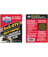 Lucas Oil Synthetic Multi-Purpose Gearcase and Differential Fluid 1qt. 21224