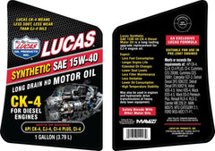 Lucas OIL SAE 15W-40 Synthetic Diesel Engine CK-4 Motor Oil 1-Gallon 21247