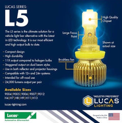 Lucas Lighting,L5-H4 PAIR Dual output. Replaces H4,9003,9003CB/EB/LL/ST/SU/XV,HB2