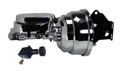 LEED Brakes G9605 8 inch Dual Power Booster Kit with 1-1/8 inch Bore Master - Adj Prop Valve - Chrome