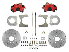 LEED Brakes RRC4001X Rear Drum to Disc Brake Conversion Kit - 11 inch Rotor - MaxGrip - Red