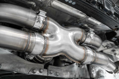 MBRP Exhaust T304 Stainless Steel 3" Cat-Back Quad Split Rear with Carbon Fiber Tips PN. S70423CF