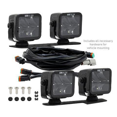 Mishimoto BNLT-BR-21-DT4SU Borne Off-Road Direct-Fit Ford Bronco Ditch Light Set (4) 3X3 Spot Upfit BNLT-BR-21-DT4SU