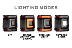 Morimoto XB LED Tail Lights: Jeep Wrangler JL (18+ / Smoked Lens / Set) LF746
