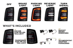 Morimoto XB LED Tail Lights: Ram HD (19+ / Smoked Lens / Set) LF753