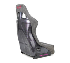 NRG Innovations FRP Bucket Seat PRISMA Edition with pearlized back. All Gun Metal alcantara vegan material w/ phone pockets. (Medium) FRP-303GM-PRISMA