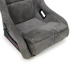 NRG Innovations FRP Bucket Seat PRISMA Edition with pearlized back. All Gun Metal alcantara vegan material w/ phone pockets. (Medium) FRP-303GM-PRISMA
