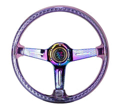 NRG MATSURI ACRYLIC TRANSPARENT PURPLE STEERING WHEEL W/ NEO CHROME CENTER RST-027GM-PP