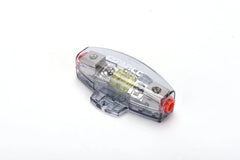ORION MINI ANL FUSE HOLDER 4/8 GAUGE IN/OUT WITH ADAPTOR AND 100A FUSE INCLUDED NICKEL FINISH FHMF100