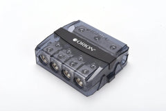 ORION MINI ANL POWER DISTRIBUTION BLOCK THREE 0/2 IN AND FOUR 2/4 GAUGE OUPUT NICKEL FINISH WITH 4
100A MINI ANL FUSE OWFHM30404