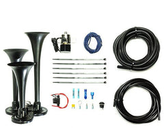 Pacbrake Basic Trio Air Horn For Onboard Air Cast Zinc Alloy/Stainless Steel Chrome HP10235