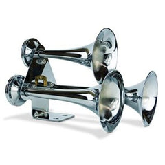 Pacbrake Basic Triple Train Horn For Onboard Air Cast Zinc Alloy/Stainless Steel Chrome HP10254