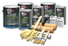 POR-15 Concrete Floor Armor LV Light Gray - Basic Kit - 2K Water-based High Solids Epoxy Coating 48119