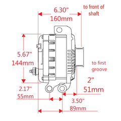 Powermaster HPR 250 Amp Denso Alternator, 6-Groove Solid Pulley, 16.8V Preset, Natural Finish 41574-16.8