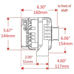 Powermaster 245 Amp Denso Alternator for GM Corvette, 3 in. 6-Groove Underdrive Pulley, 17.5V Preset, Natural Finish 417943-17.5
