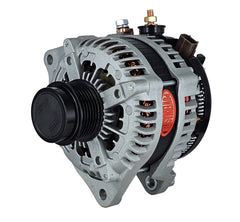 Powermaster 245 Amp Denso Alternator, 6-Groove Decoupler Pulley, Natural Finish 44005