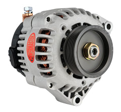 Powermaster 165 Amp AD230 Alternator for GM, 3 in. 6-Groove Underdrive Pulley, 1-Wire or OE Hookup, Natural Finish 482473